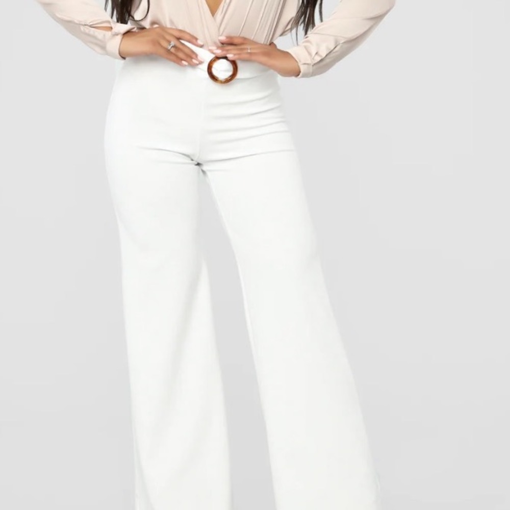 Belted Flare Leg Pants
